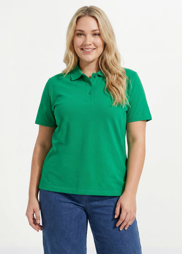 T-shirt maille piquée coton col polo Menthe