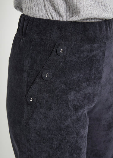 Pantalon large velours milleraies Noir