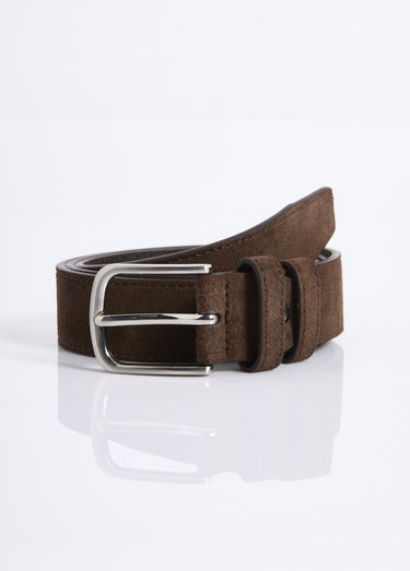Ceinture en suédine avec boucle métal Marron