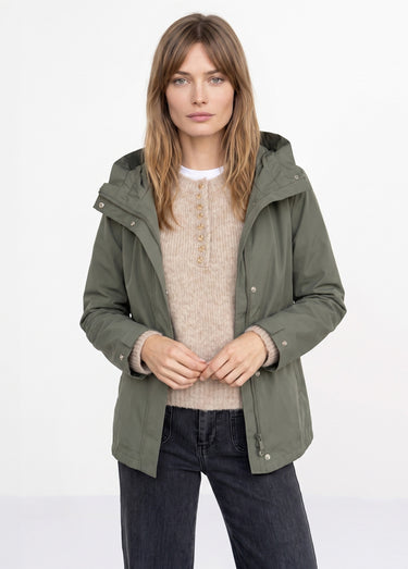 Veste coupe vent imperméable col montant Kaki