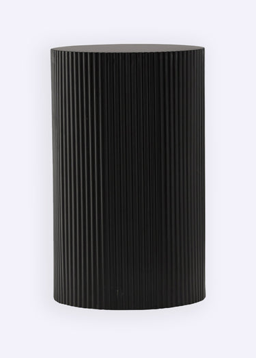 Table d'appoint striée façon sellette Noir