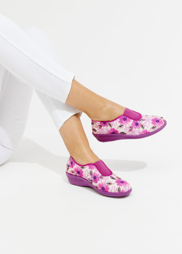 Chaussons ballerines largeur confort Fuchsia