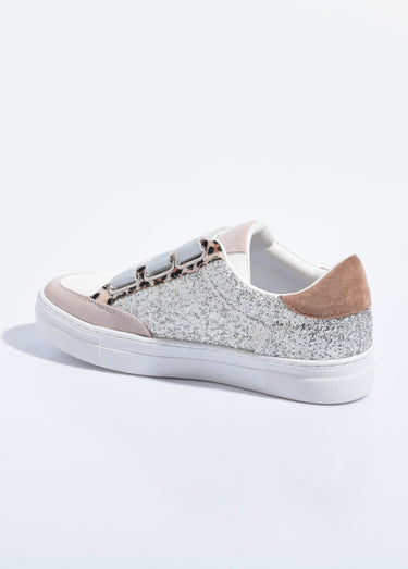 Baskets scratchées mode multi matières Gris