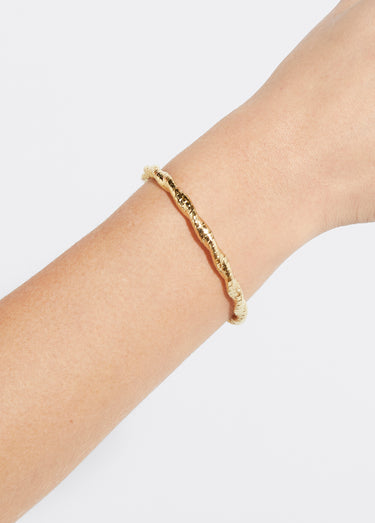 Bracelet jonc torsadé acier inoxydable Dore