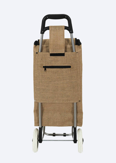 Chariot de shopping en jute, 2 roues Naturel