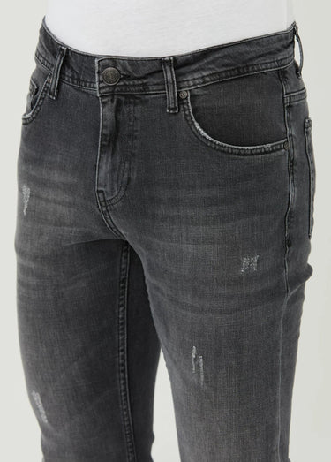 Jean 5 poches regular détails déchirés Gris Anthracite