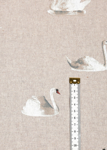 Coupon tissu coton/lin cygnes 2x1,4m Fd Lin