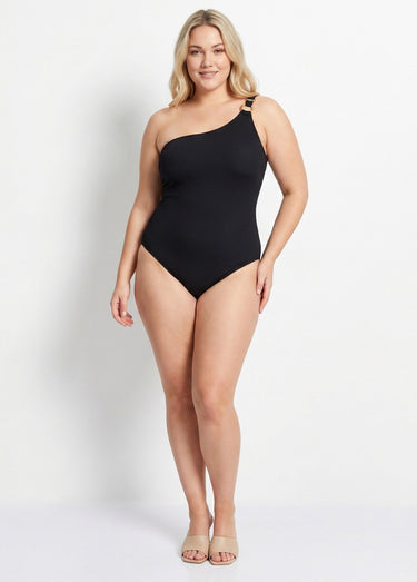 Maillot de bain 1 pièce lignes irisées Noir Irise