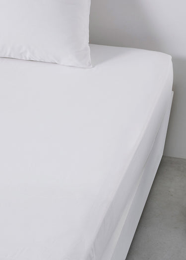 Drap housse pur coton qualité supérieure Blanc