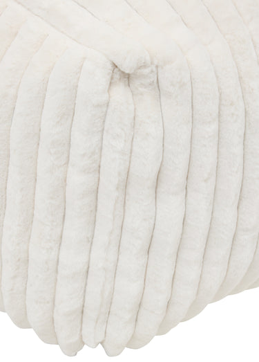 Pouf grand format fourrure cotelée MUZI Blanc