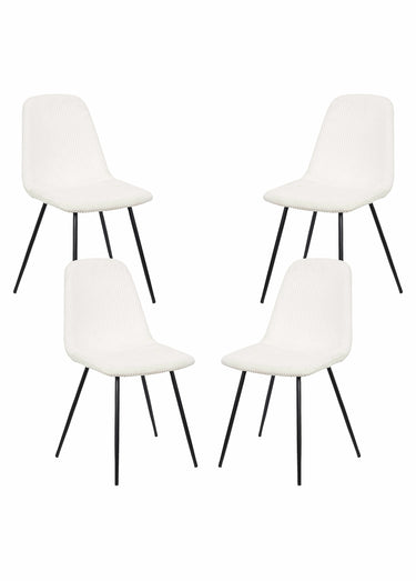 Chaises velours cotelé et pieds métal 1V Beige