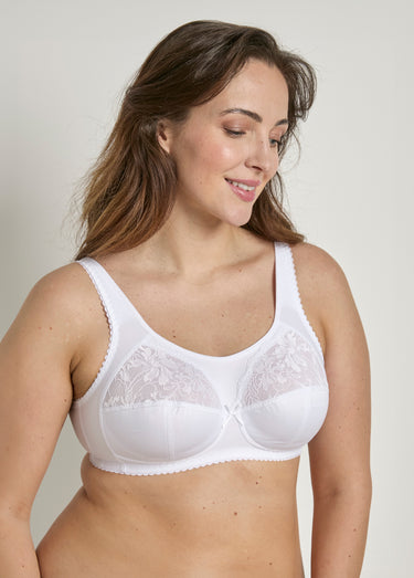 Soutien-gorge sans armatures couvrant dentelle Blanc