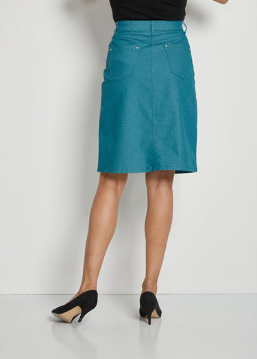 Jupe MORPHOSTYLE en jean couleur stretch Vert