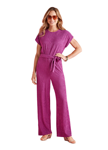 Combinaison-pantalon unie maille stretch Violet
