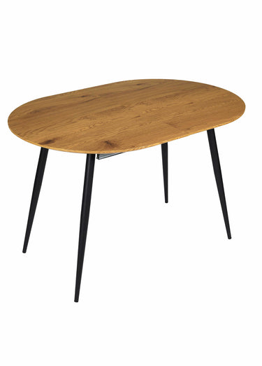 Table bois extensible ovale pieds compas Marron/Noir