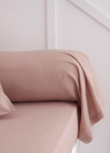 Taie d'oreiller coton unie Rose des sables