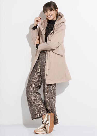 Parka déperlante intérieur fourrure Beige