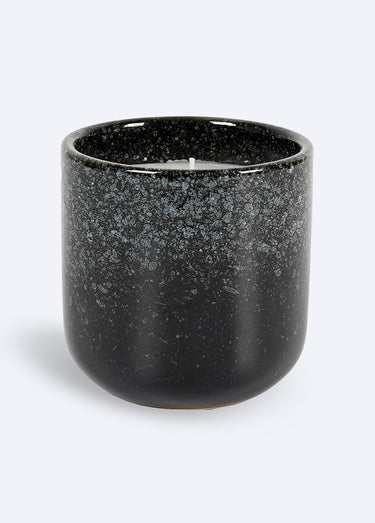 Bougie parfumée pot en céramique, 9cm Noir/Bois épicé