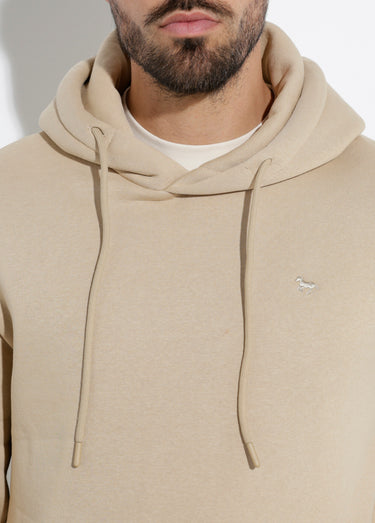 Sweat molleton à capuche poche kangourou Beige