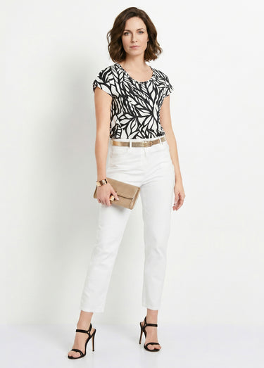 T-shirt court motif graphique Noir / Blanc