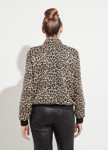 Blouson esprit bomber imprimé peau de bête Beige/Noir