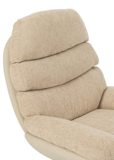 Fauteuil relax tissu + repose pieds 1BC Beige/Noir