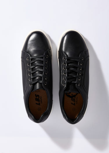 Baskets style épuré avec lacets cirés Noir
