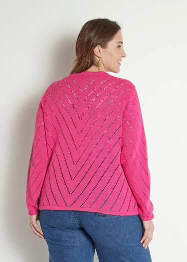 Gilet boléro fin ajouré coton Cassis