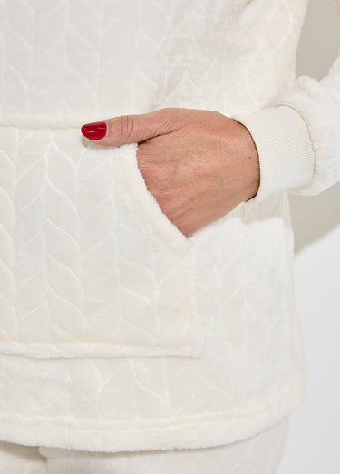 Pyjama chaud polaire avec haut sweat Blanc