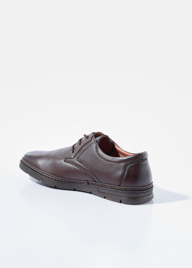 Derbys à lacets casual chic simili cuir Marron