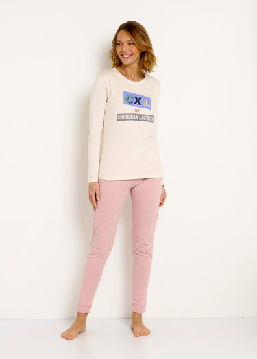 Pyjama manches longues maille Rose
