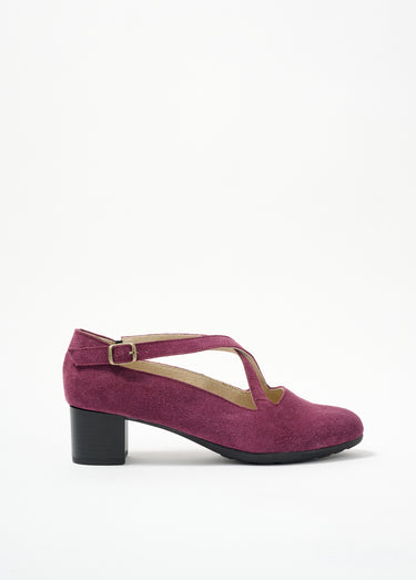 Escarpins à talons largeur confort cuir Prune