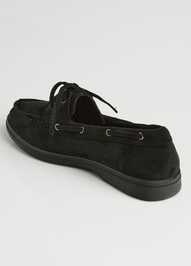 Mocassins suédine à lacets style bateaux Noir