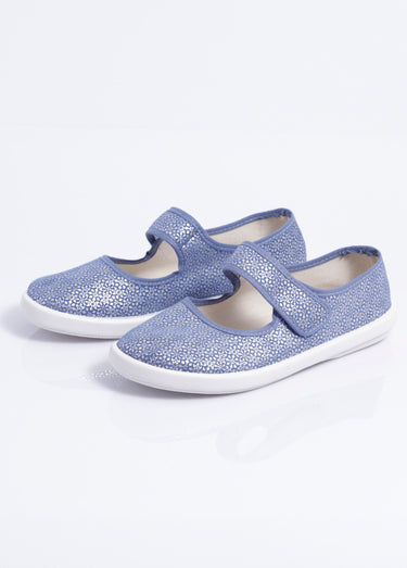 Chaussons babies à scratch largeur confort Bleu