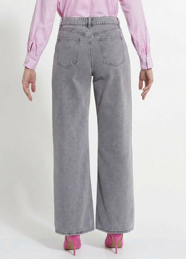 Jean 5 poches coupe wide, spécial GRANDE Gris Clair