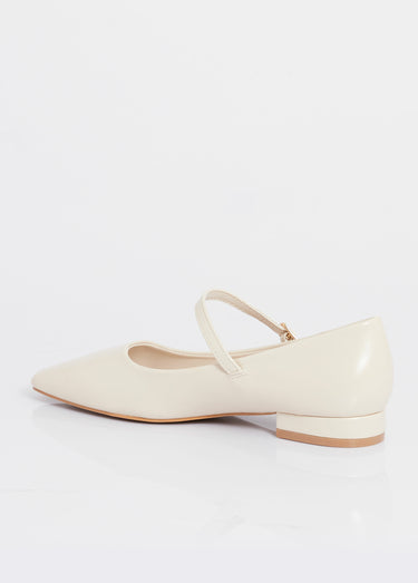 Ballerines bout amande avec bride fine Beige