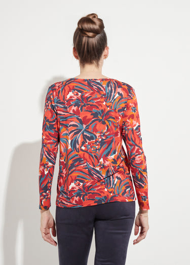 T-shirt col rond manches longues floral Imprime Tomette