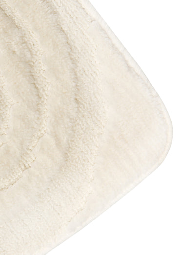 Tapis de bain en jacquard, motif arches Blanc