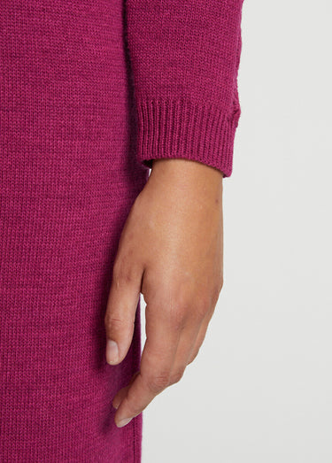 Robe pull courte maille fantaisie Cassis