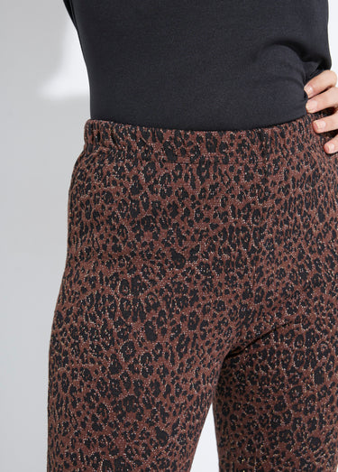 Legging imprimé léopard taille élastiquée Marron/Noir