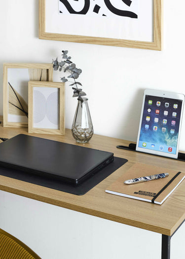 Bureau épuré, métal et plateau bois Marron/Noir