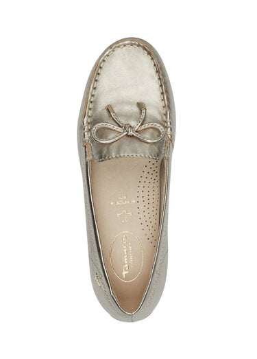 Mocassins confort cuir semelle compensée Dore