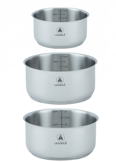 Set 7 pièces inox antiadhésif, Réactif Gris