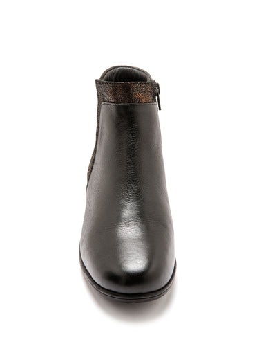 Boots cuir détails chic Noir