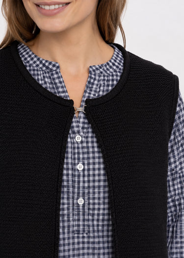 Gilet sans manches maille fantaisie Noir