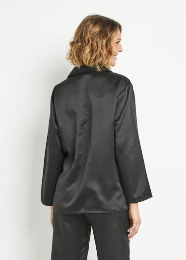 Veste Pyjama chic satin Noir