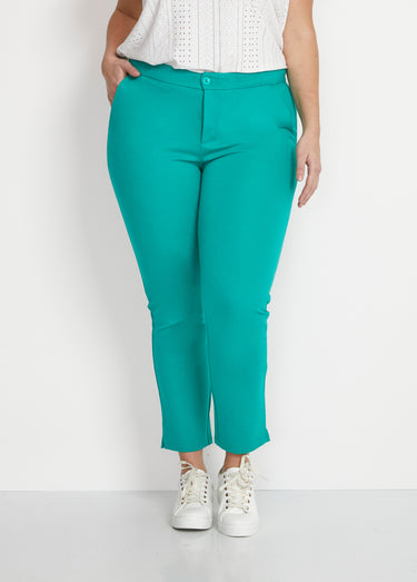 Pantalon droit 7/8ème maille milano Vert