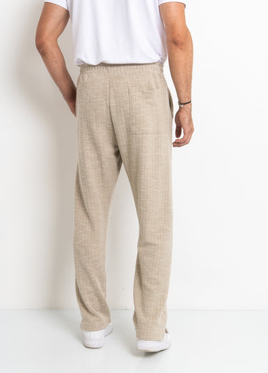 Pantalon en maille lien à la taille Beige