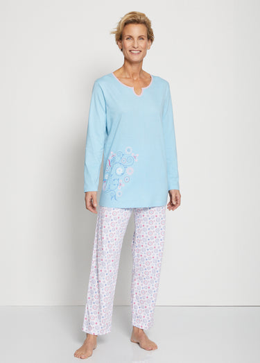 Haut de pyjama manches longues Bleu