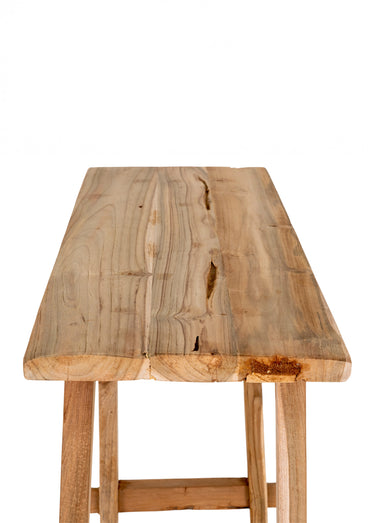 Console teck massif, style rustique chic Naturel